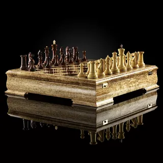 Шахматы "Стаунтон Люкс" (карельская берёза/кокоболо)