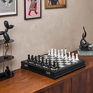 Шахматы "Стаунтон Фаворит" (черно-белый)